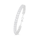 Sterling Silver 925 Bracelet Rhodium Plated Embedded With White Zircon