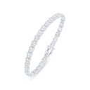 Sterling Silver 925 Bracelet Rhodium Plated Embedded With White Zircon