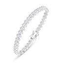 Sterling Silver 925 Bracelet Rhodium Plated Embedded With White Zircon