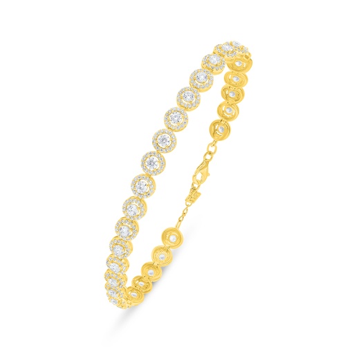 [BRC02WCZ00000B240] Sterling Silver 925 Bracelet Golden Plated Embedded With White Zircon