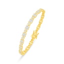 Sterling Silver 925 Bracelet Golden Plated Embedded With White Zircon