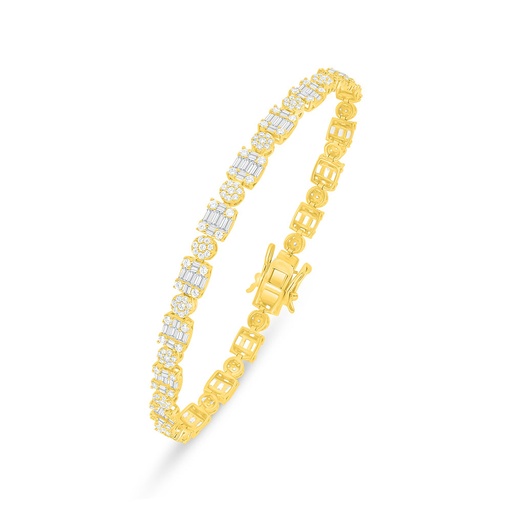 [BRC02WCZ00000B281] Sterling Silver 925 Bracelet Golden Plated Embedded With White Zircon