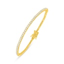 Sterling Silver 925 Bracelet Golden Plated Embedded With White Zircon