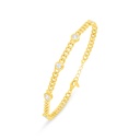 Sterling Silver 925 Bracelet Golden Plated Embedded With Yellow Diamond 