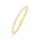 Sterling Silver 925 Bracelet Golden Plated Embedded With Yellow Diamond And White Zircon