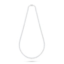 Sterling Silver 925 Necklace Rhodium Plated Embedded With White Zircon