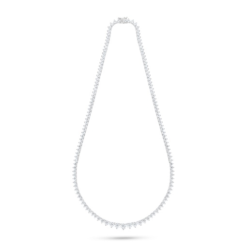 [NCL01WCZ00000B798] Sterling Silver 925 Necklace Rhodium Plated Embedded With White Zircon
