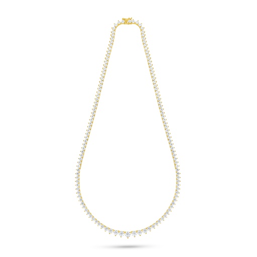 [NCL02WCZ00000B798] Sterling Silver 925 Necklace Golden Plated Embedded With White Zircon