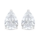 Sterling Silver 925 Earring Rhodium Plated Embedded With White Zircon