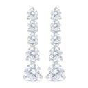 Sterling Silver 925 Earring Rhodium Plated Embedded With White Zircon