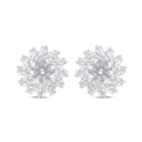 Sterling Silver 925 Earring Rhodium Plated Embedded With White Zircon