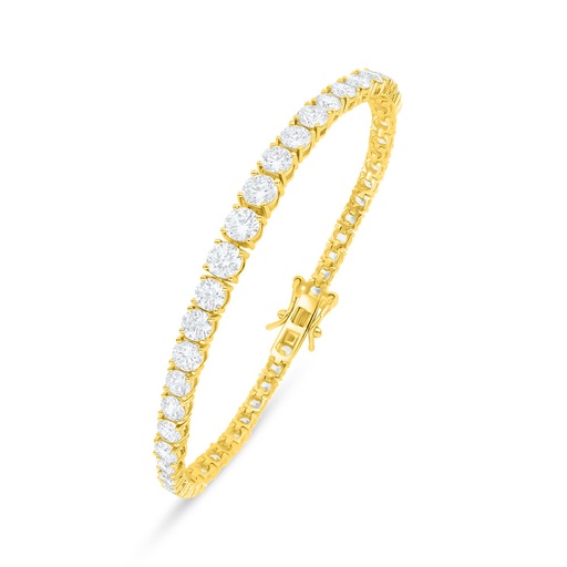 [BRC02WCZ00000B418] Sterling Silver 925 Bracelet Golden Plated Embedded With White Zircon