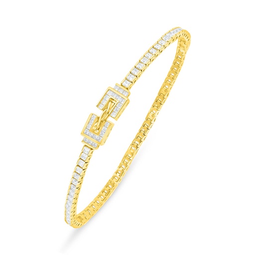 [BRC02WCZ00000B420] Sterling Silver 925 Bracelet Golden Plated Embedded With White Zircon