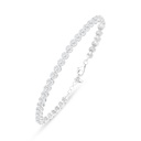 Sterling Silver 925 Bracelet Rhodium Plated Embedded With White Zircon