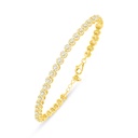 Sterling Silver 925 Bracelet Golden Plated Embedded With White Zircon