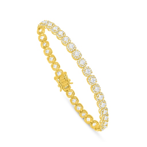 [BRC02WCZ00000B422] Sterling Silver 925 Bracelet Golden Plated Embedded With White Zircon