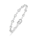 Sterling Silver 925 Bracelet Rhodium Plated Embedded With Yellow Diamond And White Zircon