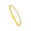 Sterling Silver 925 Bracelet Golden Plated Embedded With White Zircon