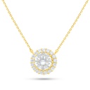 Sterling Silver 925 Necklace Golden Plated Embedded With White Zircon