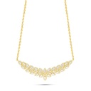 Sterling Silver 925 Necklace Golden Plated Embedded With White Zircon