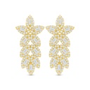 Sterling Silver 925 Earring Golden Plated Embedded With White Zircon