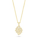 Sterling Silver 925 Necklace Golden Plated Embedded With White Zircon