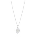 Sterling Silver 925 Necklace Rhodium Plated Embedded With Yellow Diamond And White Zircon