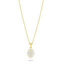 Sterling Silver 925 Necklace Golden Plated Embedded With Yellow Diamond And White Zircon