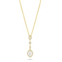 Sterling Silver 925 Necklace Golden Plated Embedded With White Zircon