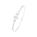 Sterling Silver 925 Bracelet Rhodium Plated Embedded With White Zircon