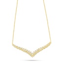 Sterling Silver 925 Necklace Golden Plated Embedded With White Zircon