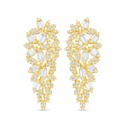 Sterling Silver 925 Earring Golden Plated Embedded With White Zircon