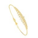 Sterling Silver 925 Bracelet Golden Plated Embedded With White Zircon