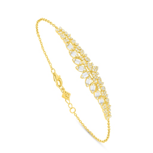 [BRC02WCZ00000B439] Sterling Silver 925 Bracelet Golden Plated Embedded With White Zircon