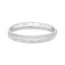 Sterling Silver 925 Bangle Rhodium Plated Embedded With White Zircon