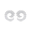 Sterling Silver 925 Earring Rhodium Plated Embedded With White Zircon