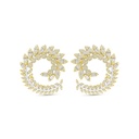 Sterling Silver 925 Earring Rhodium And Golden Plated Embedded With White Zircon