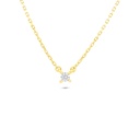 Sterling Silver 925 Necklace Golden Plated Embedded With White Zircon