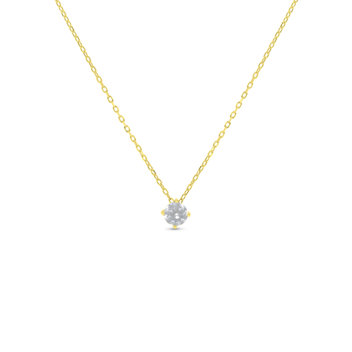 [NCL02WCZ00000B810] Sterling Silver 925 Necklace Golden Plated Embedded With White Zircon