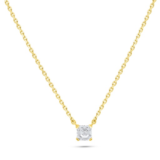 [NCL02WCZ00000B820] Sterling Silver 925 Necklace Golden Plated Embedded With White Zircon