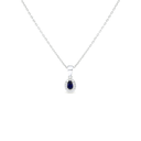 Sterling Silver 925 Necklace Rhodium Plated Embedded With Sapphire Corundum And White Zircon