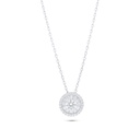 Sterling Silver 925 Necklace Rhodium Plated Embedded With White Zircon