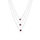 Sterling Silver 925 Necklace Rhodium Plated Embedded With Ruby Corundum 