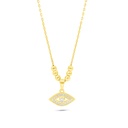 Sterling Silver 925 Necklace Golden Plated Embedded With White Zircon