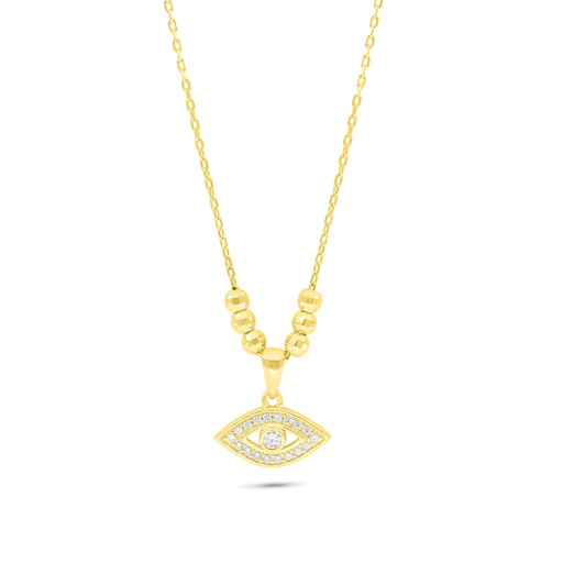 [NCL02WCZ00000B860] Sterling Silver 925 Necklace Golden Plated Embedded With White Zircon