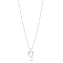 Sterling Silver 925 Necklace Rhodium Plated Embedded With Natural White Pearl And White Zircon 