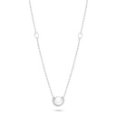 Sterling Silver 925 Necklace Rhodium Plated Embedded With Natural White Pearl And White Zircon 