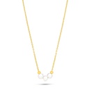 Sterling Silver 925 Necklace Golden Plated Embedded With Natural White Pearl  