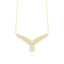 Sterling Silver 925 Necklace Golden Plated Embedded With White Zircon