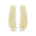 Sterling Silver 925 Earring Golden Plated Embedded With White Zircon